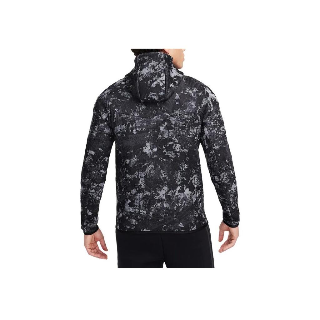 Nike Printed Pattern Hooded Zip-Up Raglan Sleeve Jacket Men jackets Black HV5055-060