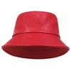 Fisherman Bucket Leather PU Faux Personality Color Plain Solid Neutral Gender Women  Men For Caps Hats Fishermen Outdoor Casual Cap Sunscreen Hat