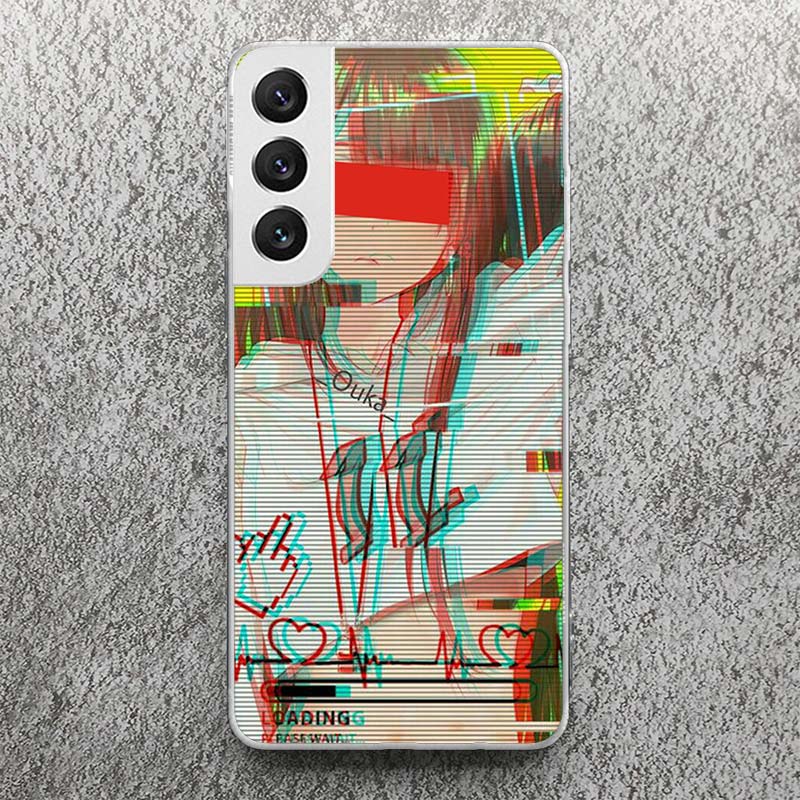 LEWD Sad Girl Japanese Anime Print Soft Case for Samsung Galaxy S25 S24 S23 S22 Ultra S21 Plus S20 FE Phone Shell S10 + Pattern