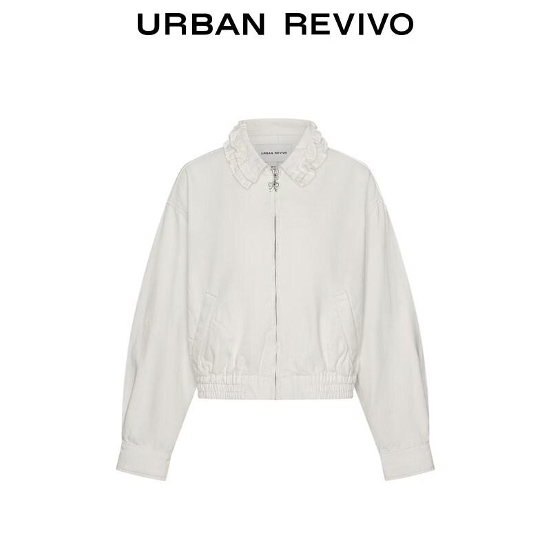 UR 2026 Women's Ruffle Trim Cropped Casual Jacket