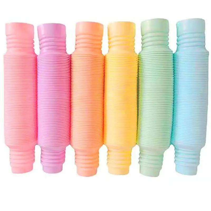 6 шт., мини-поп-трубки, сенсорные игрушки-непоседы, красочные сенсорные игрушки, трубки, тянущие трубки, стрейч-трубки, пастельные для малышей, маленьких детей