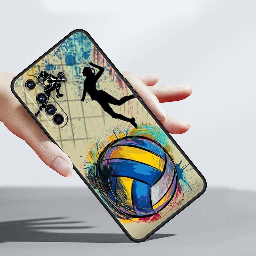 Soft TPU Case For Realme C67 C63 C55 C53 C25 C21 10 11 12 13 GT 2 3 5 Pro Plus 5G Shockproof Phone Cover Volleyball Painted Bags