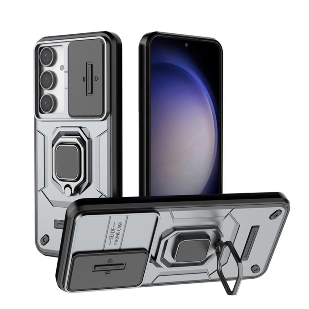 For Samsung Galaxy S24 FE 5G Luxury Ring + Movable Window Back Cover Armor Case For Samsung S24FE SamsungS24FE Phone Case