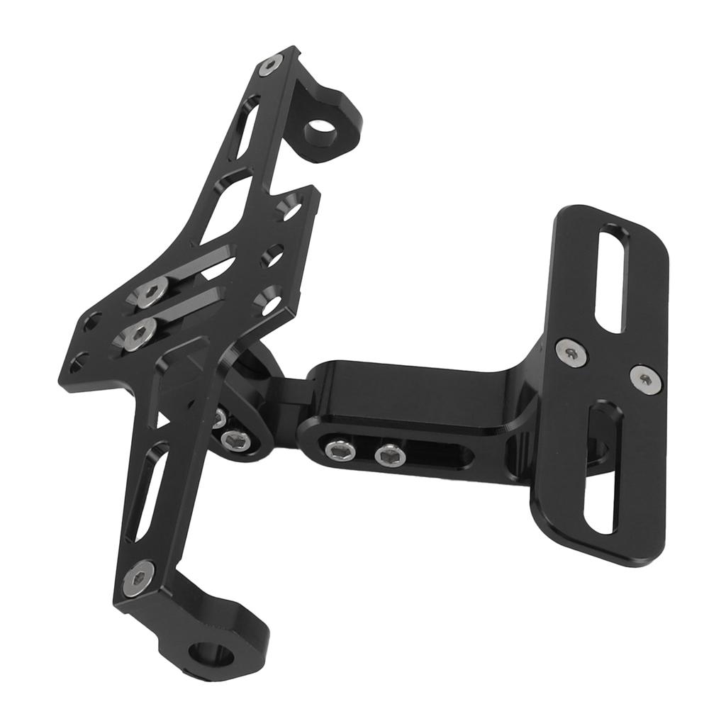 Motorcycle License Plate Bracket CNC Aluminium Alloy Universal Adjustable Motorcycle License Plate Holder Black
