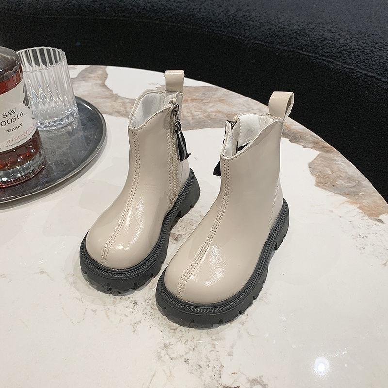 Girls Martin boots 2025 children's leather boots spring and autumn new short boots baby fashion spring and autumn versatile single head