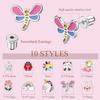 Bobisty 3 Pairs Stainless Steel Screw Back Earrings for Women CZ Heart Butterfly Ball Earrings Cat Rainbow Stud Earrings Set
