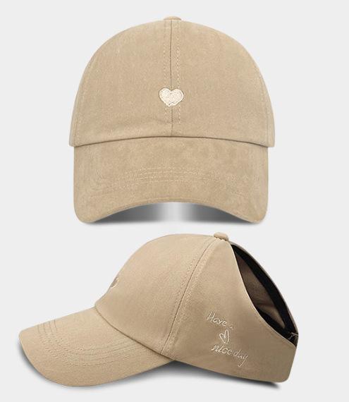 Adjustable Kids Baseball Cap with Ponytail Hole Breathable Cotton Material Lightweight Durable Sun Protection Hat for Children