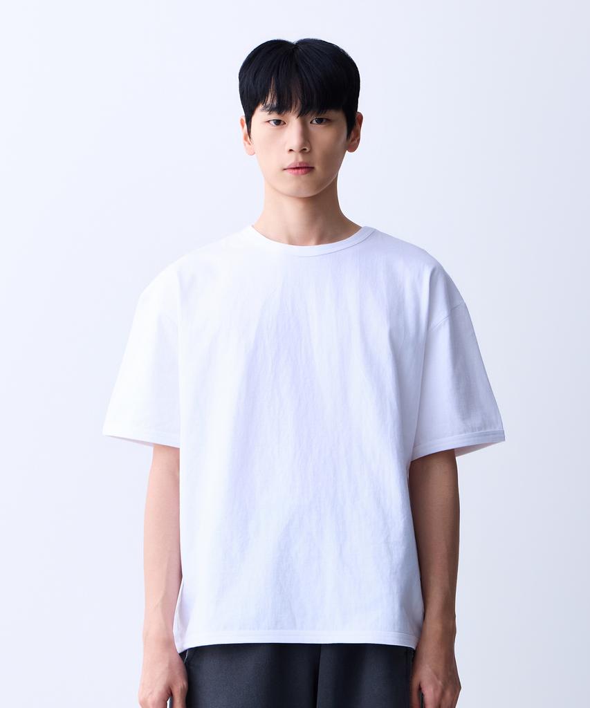 ADERNM Double Stitch Neck Binding Minimalist T-Shirt White