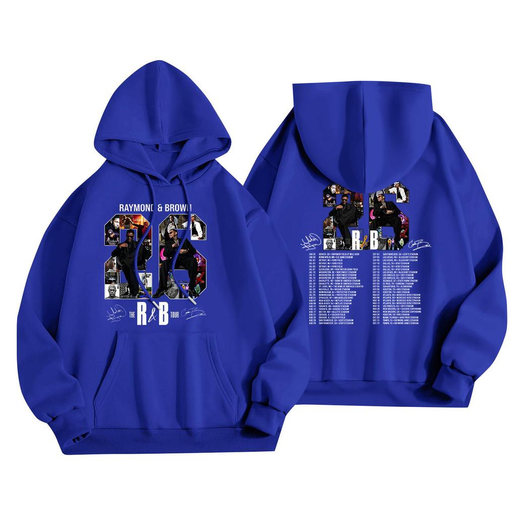 Unisex Casual Hooded Pullover Sweatshirt Long Sleeve Loose Fit Letter Print
