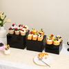 3pcs/4pcs cube glossy black/semi transparent black acrylic dessert cake display stand durable wedding and celebration stand