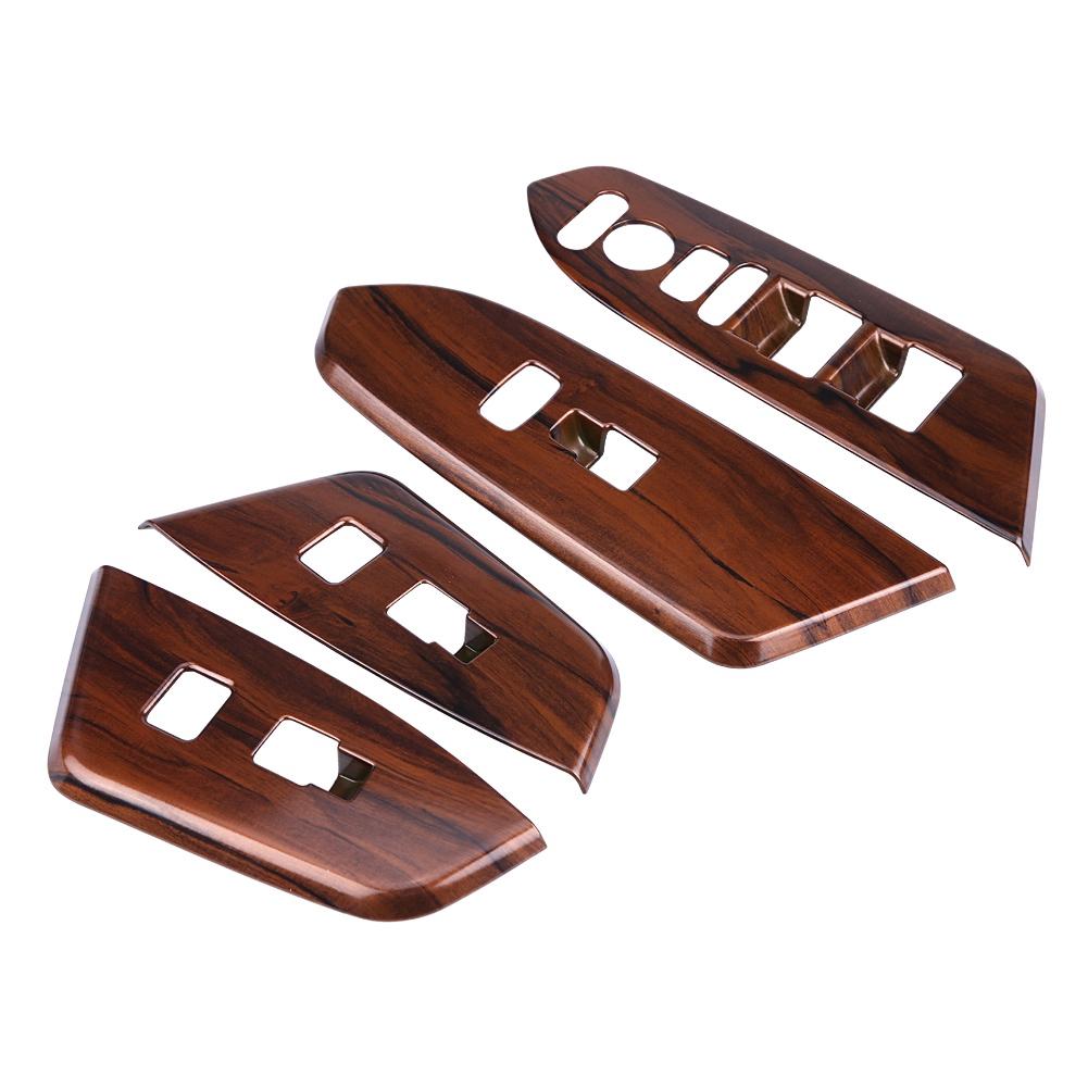 4Pcs Interior Inner Window Switch Panel Cover Tirm for Honda CRV 2017 (Peach Wood Grain)