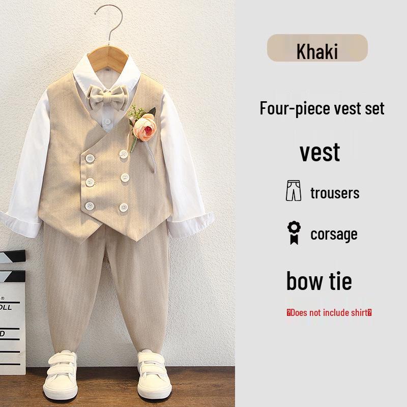 Boys' British Style Summer Suit - Baby's First Birthday Formal Wear, Wedding Flower Boy & Piano Performance Outfit