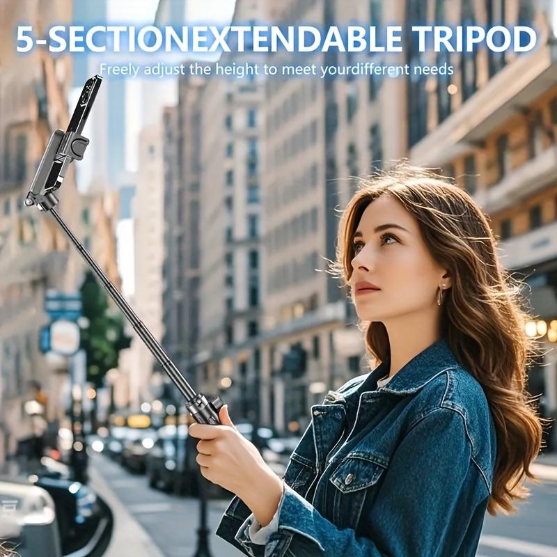 Juhtmevaba Selfie Sticki statiivialus koos kerge Bluetoothi ​​kaugjuhtimispuldi pikendatava statiiviga iPhone'i mobiiltelefonile Tiktok otseülekanne