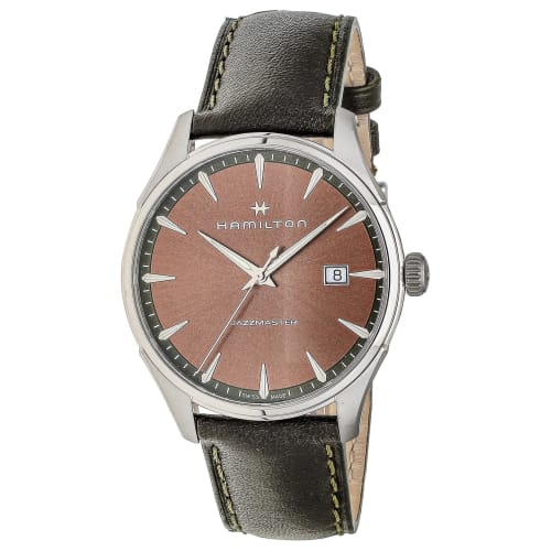 

Hamilton Jazzmaster GENT Brown Dial Stainless Steel Sapphire Crystal Quartz 40mm Swiss Watch H32451801 Men s Gray