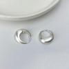 Silver Brushed Thick Hoop Earrings for Women - Versatile, Cool Style for Parties