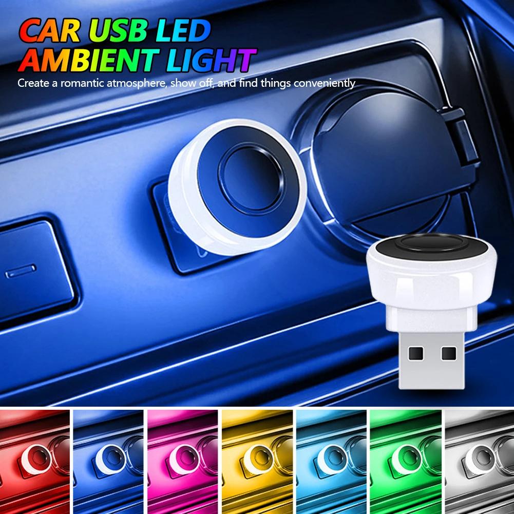 1Pc USB Mini Ambient Light LED Car Interior Atmosphere Lamp Plug and Play RGB Colorful Decoration Lamps Car Accessories
