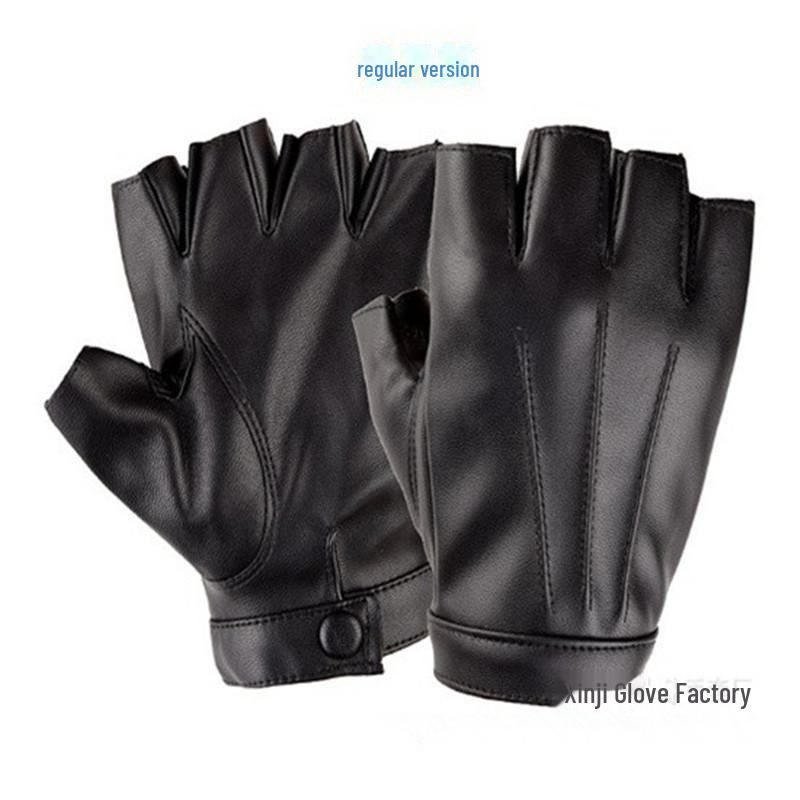

Унисекс Тактические перчатки из ПУ кожи с открытыми пальцами для велоспорта, вождения и фитнеса - Все сезоны Ordinary version (no anti-slip on the palm), M