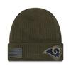 Beanie - Los Angeles Rams - SALUTE TO SERVICE - Fleece Lined - One Size Fits All - Olive
