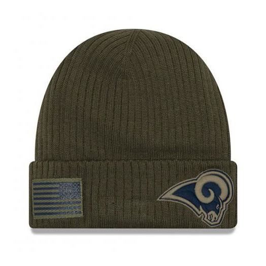 Beanie - Los Angeles Rams - SALUTE TO SERVICE - Fleece Lined - One Size Fits All - Olive