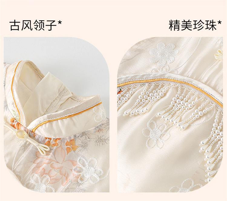 Girls' Summer Chinese Style Cheongsam Skirt 2026 New Children's Dress Little Girls' Ancient Style Hanfu Princess Dress