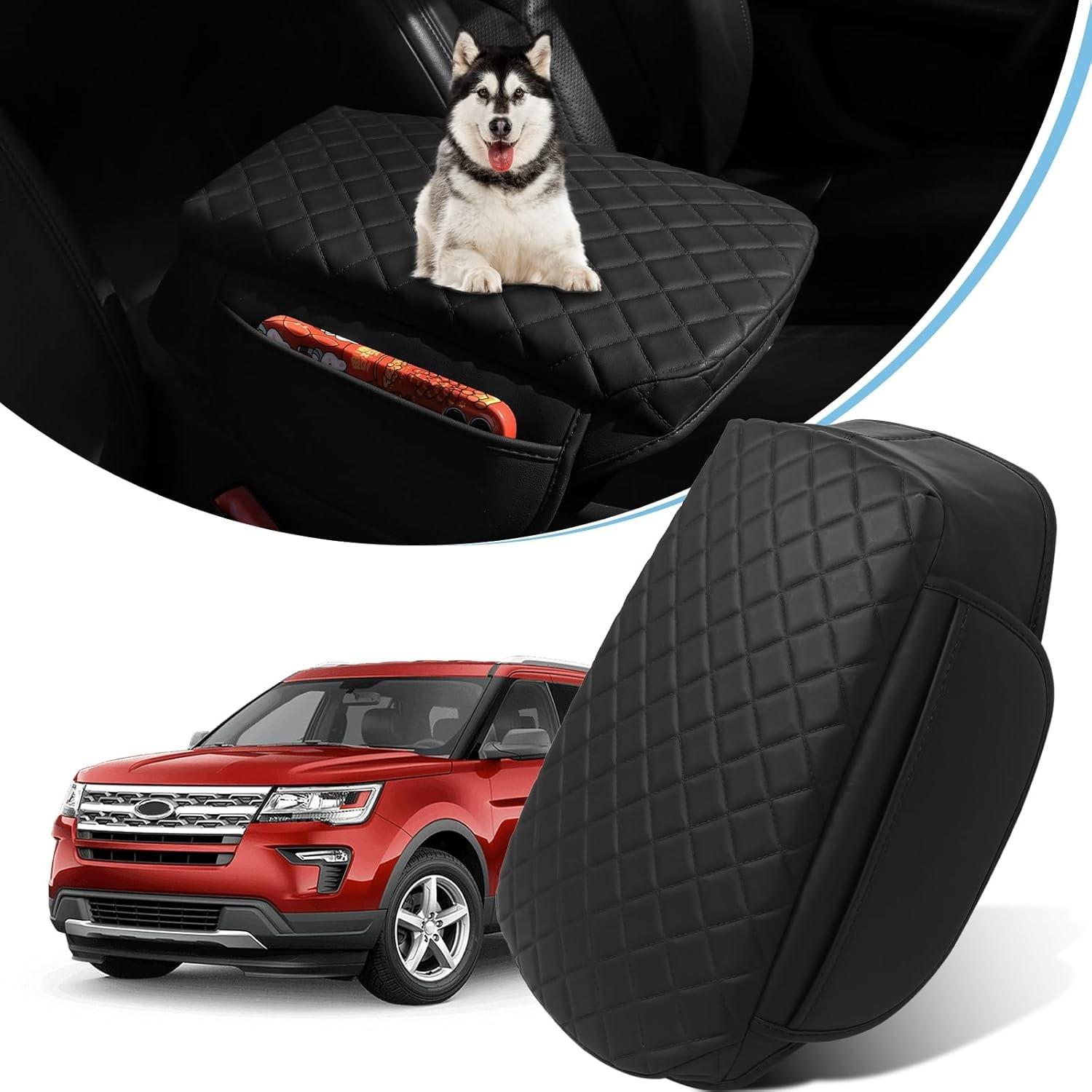 Center Console Cover Leather Armrest Cover Middle -for Explorer 2011-