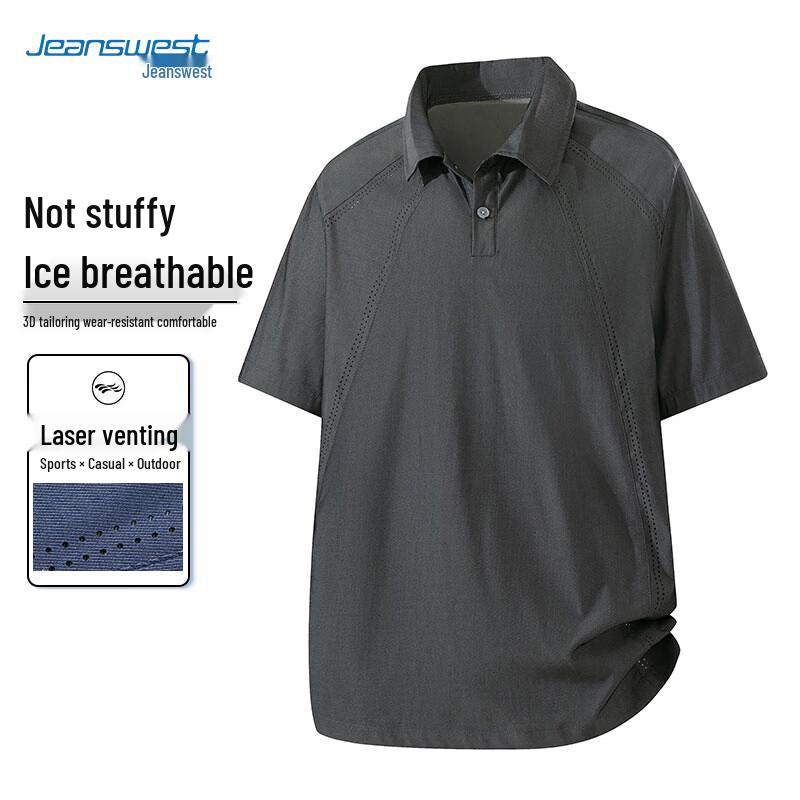

Jeanswest Men s Solid Short Sleeve Polo Shirt 3XL
