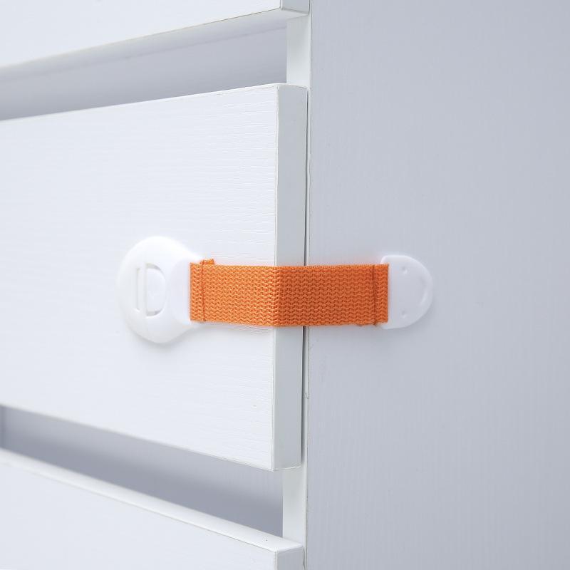 1pc Colored Webbing Multifunctional Safety Locks Children Anti-opening Cabinet Safe Lock Anti-clip Hand Door Lock Fixing Clips
