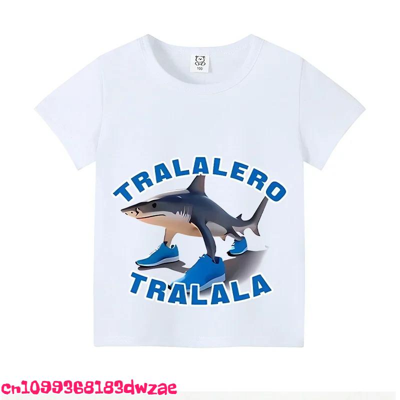 Children's T-shirt Cappuccino Assassino Short Sleeve Top Children's Fun Meme Cute T-shirt Summer Clothing