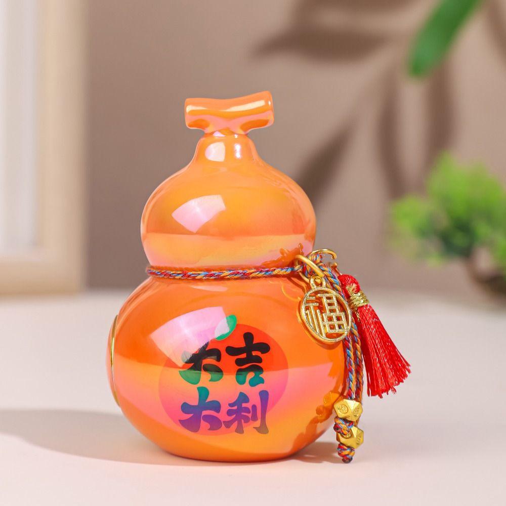 Creative Mini Gourd Figurine Chinese Style Portable Gourd Car Ornaments Decorative Resin Home Decoration Tabletop Ornaments