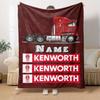 Kenworth Truck Design With Bold Red And White Elements Customize Your Name Cartoon Movie Pattern Blanket Chair Office Sofa Bed Camping Soft And Warm