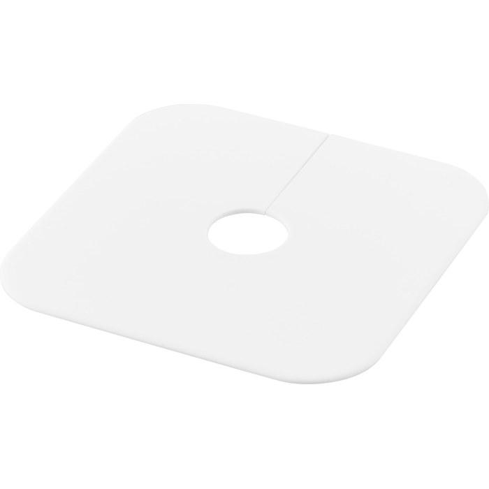 Yamazaki Washing Machine Drain Trap Dust Preventer Cover White W16xD16xH0.2cm Plate with Cutting Guide, Silicone Drain Cover 1423