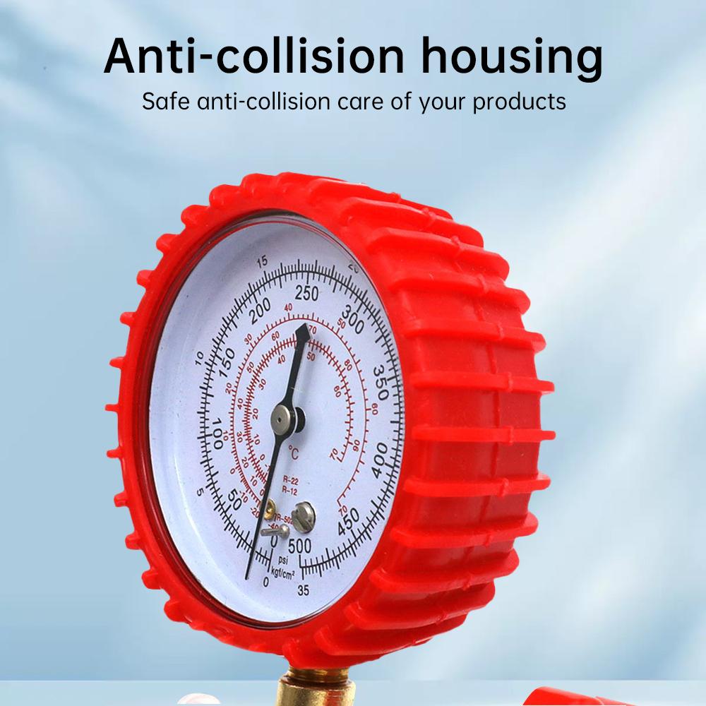 220PSI 500PSI Professional Air Conditioning Refrigerant Recharge Pressure Gauge Manometer High And Low Pressure Gauge Valve