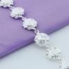 Silver-Plated Rose Flower Bracelet Jewelry