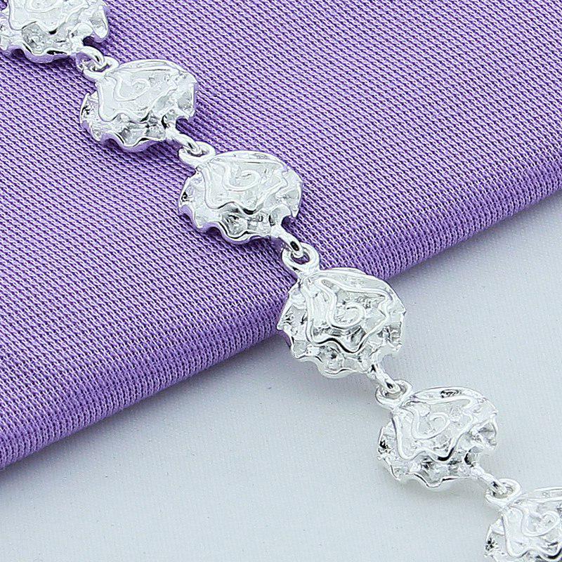 Silver-Plated Rose Flower Bracelet Jewelry