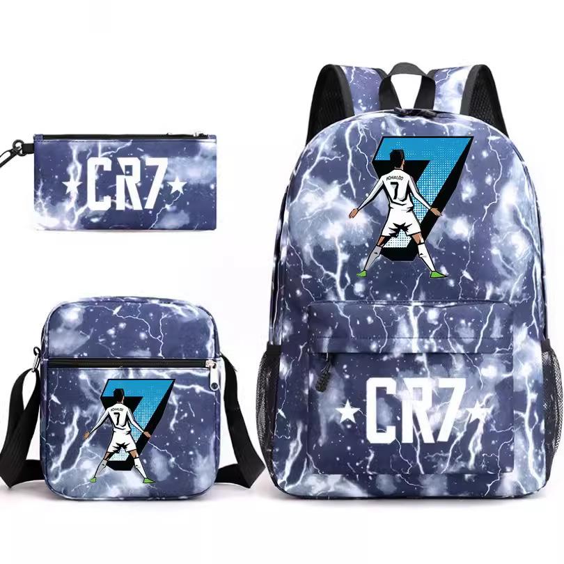 Youth Fashion Backpack Shoulder Bag Pencil Case Children'S Student School Bag 3-Piece Set