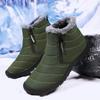 Plus Size 48 Waterproof Unisex High-Top Winter Snow Boots with Side Zipper
