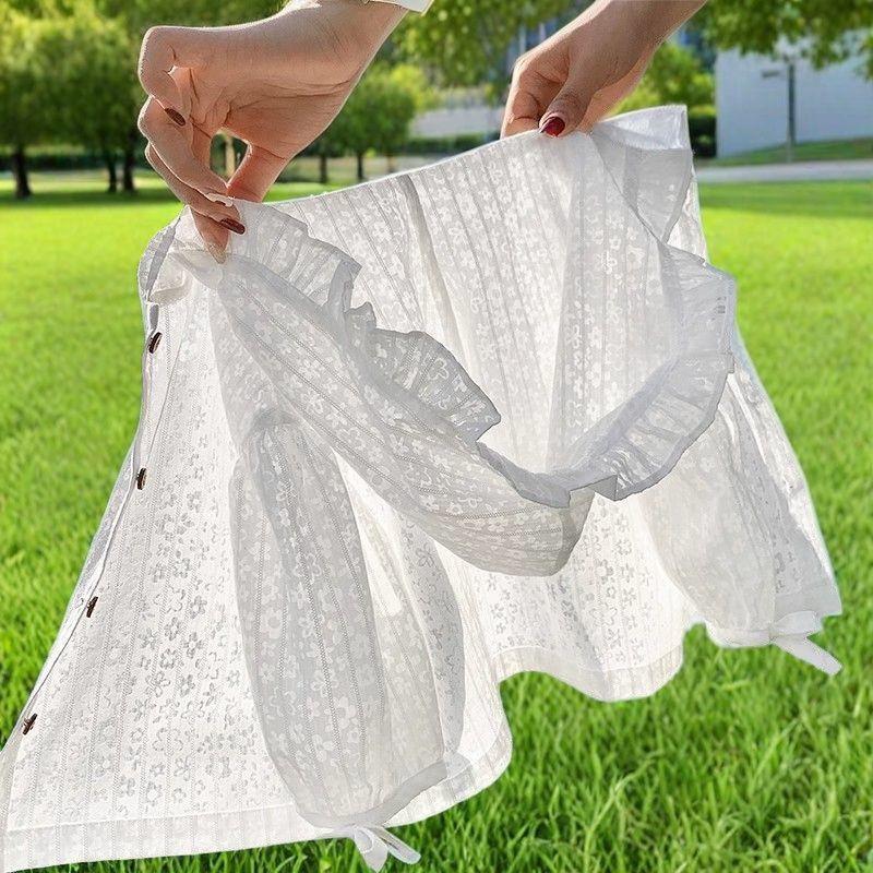 

Girls Sunscreen Coats Summer Children s Lace Hooded Air Conditioning Shirt Kids Fashion Lightweight Thin Clothes 80cm белый