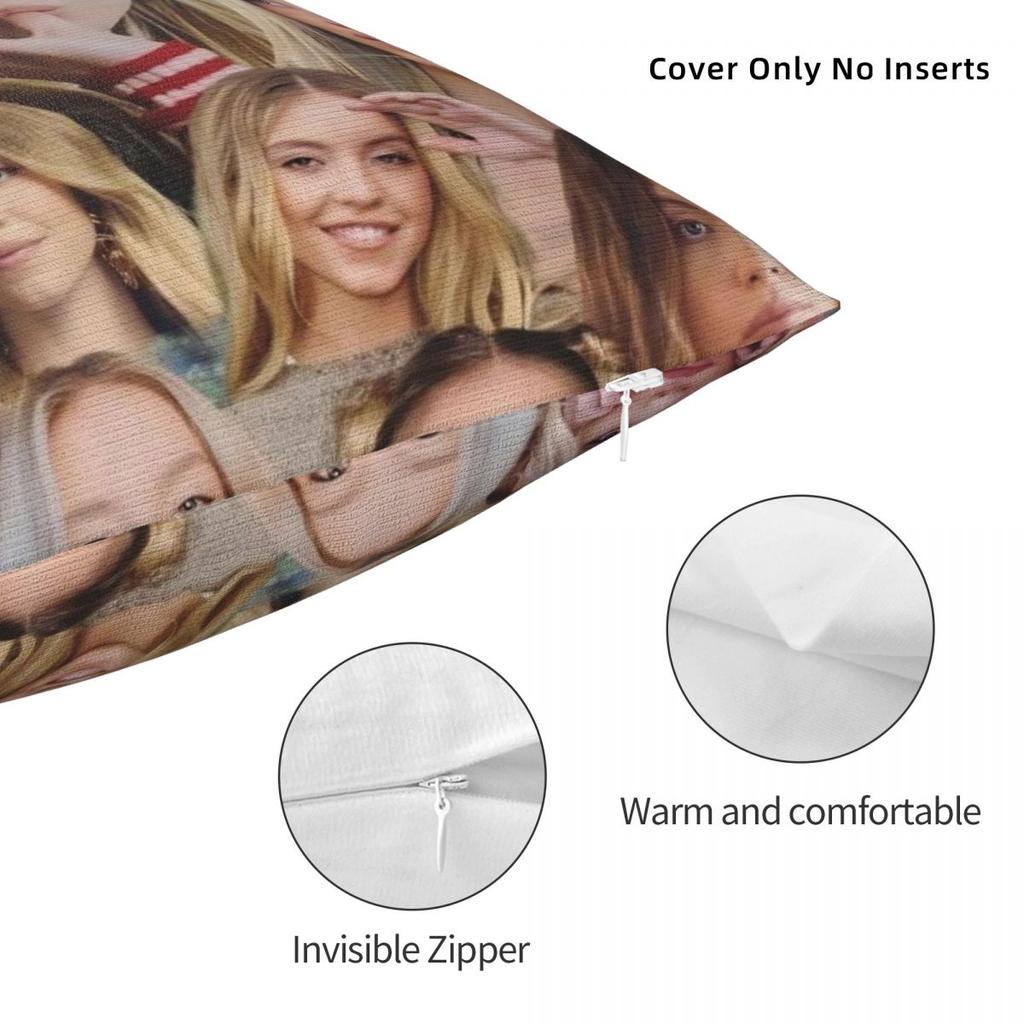 Sydney Sweeney American Actress Photo Pillow Cover Cushion Cover Square Pillow Case Pillowcases For Sofa Bedroom Home Decor