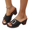 Large size sandals women's summer high heels sandals metal word belt large size sandals
