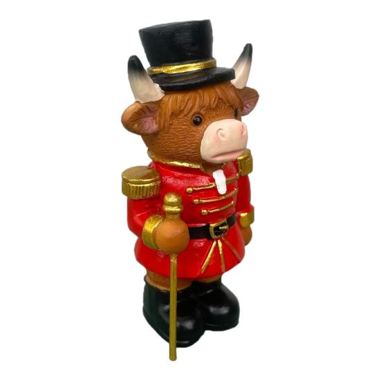 Weihnachts-Nussknacker Hochlandkuh Figur Weihnachtsmann Hochlandrind Harz Statue Skulptur Heim Büro Schreibtisch Dekoration