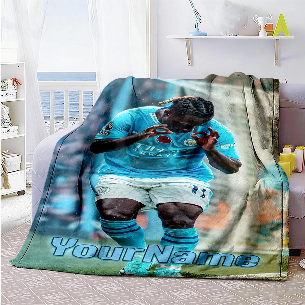 Manchester City Customize Your Name Blanket Multi-purpose Personalized Blanket Durable Comfort for Bedding Home Decor Sofa Living Room