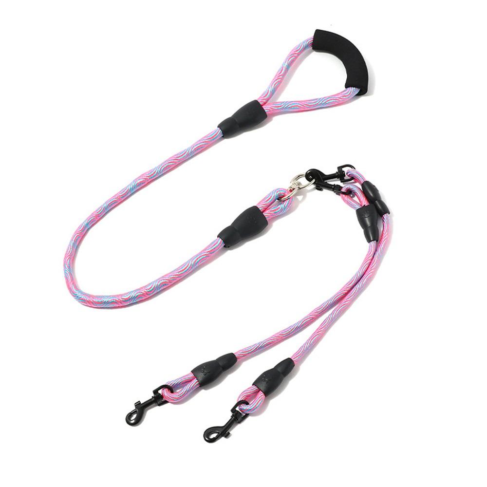Wave Pattern Double Head Dog Rope Removable Pet Walking Rope Two Dog Lead Rope  Medium Breeds