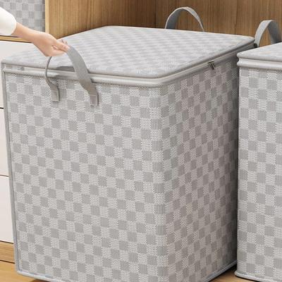 Foldable Storage Boxes Collapsible Quilt Clothes Storage Bins Large Capacity Closet Under Organizer Bins Zipper Bag with Handle