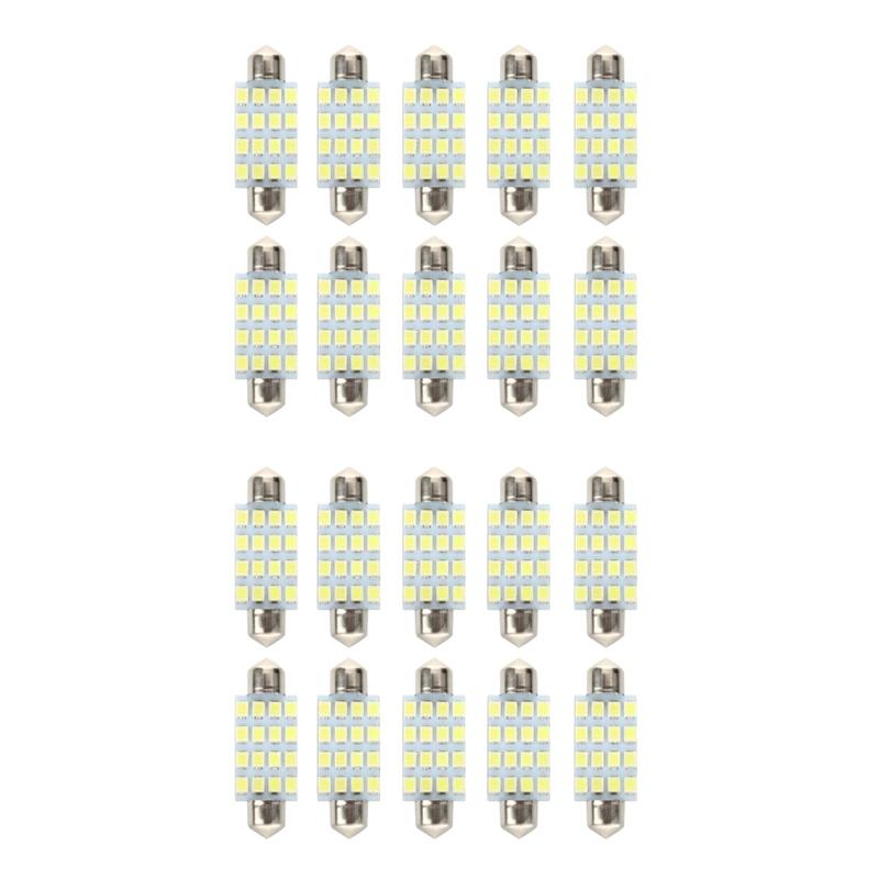 20 PCS 16 Torpedo Car Bulb LED SMD 3528 42 Mm - White