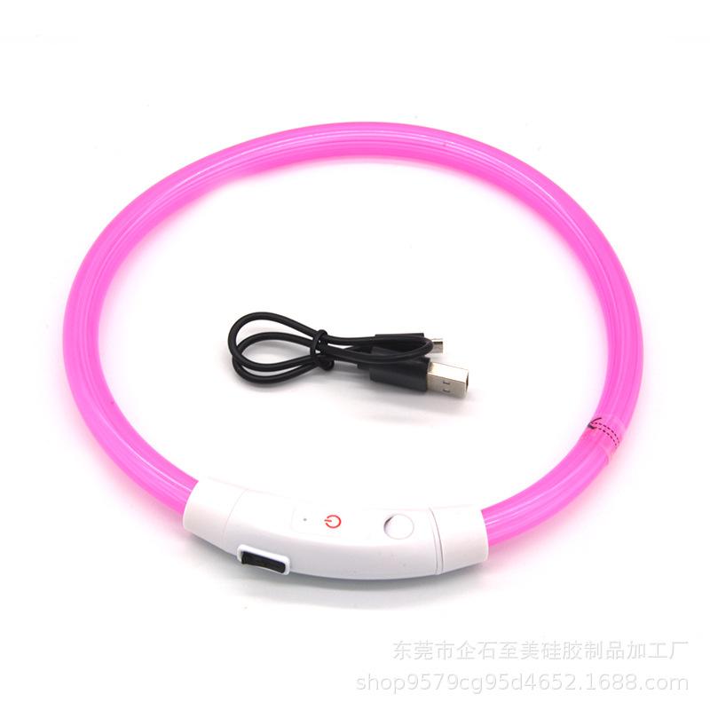 Pet luminous collar, dog luminous collar, USB charging LED fiber optic collar, flashing dog collar