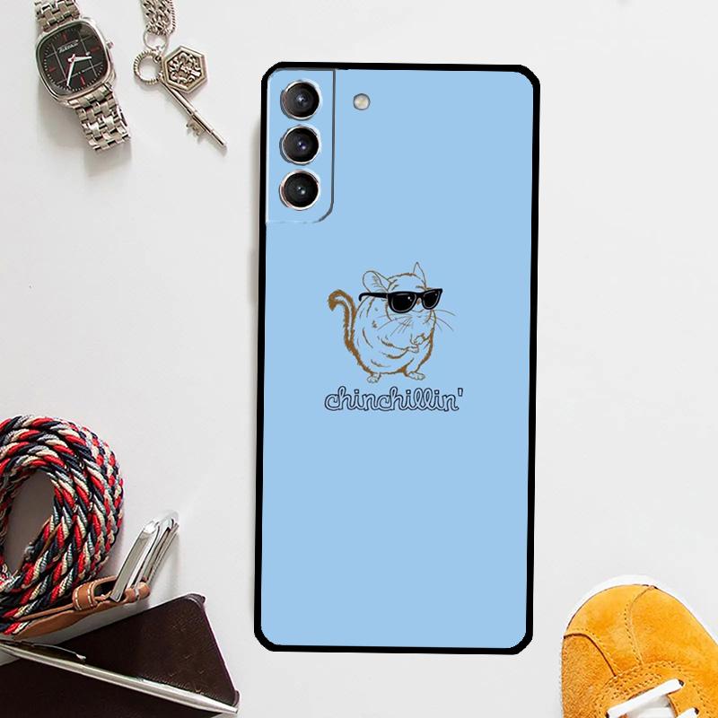Cute Cartoon Chinchilla Case For Samsung Galaxy S25 Ultra S20 S21 S22 S23 Plus S9 S10 S25 FE S24 Ultra Cover Coque