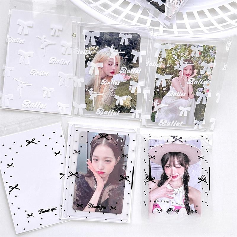 50Pcs/Pack Clear Photocard Sleeves Self-Adhesive Card Cover Idol Photo Packaging Bag Self Sealing Bag Gift Card Protector
