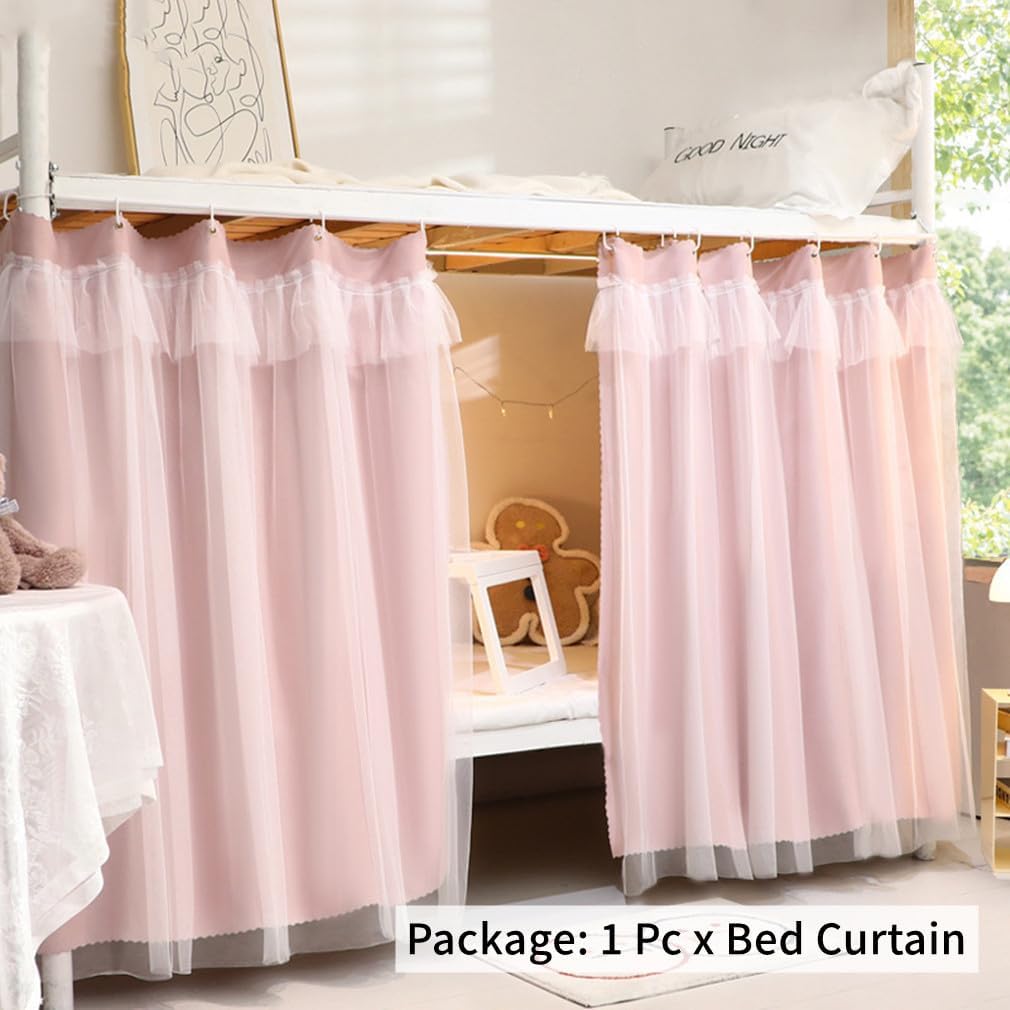 Dorm Home Bunk Bed Curtain Cloth Solid Thicken Bed Canopy Students Privacy Bed Shading Curtain Tent Lightproof Breathable Blackout Bedding Canopy
