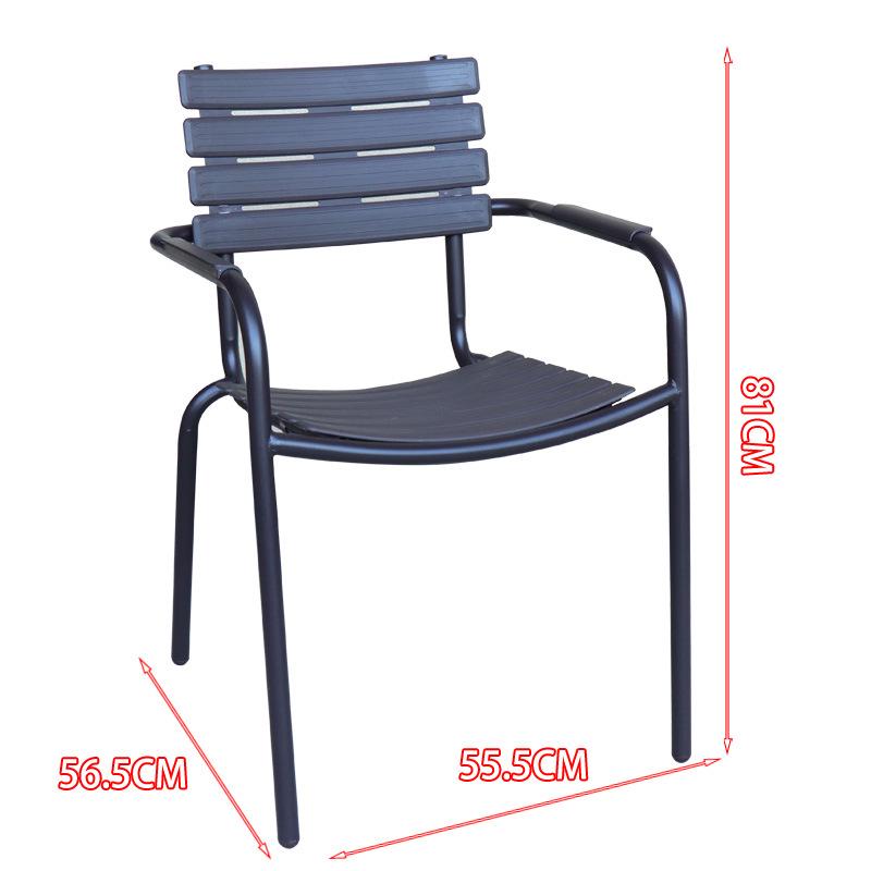 Outdoor Rattan-Style Stackable Patio Chair and Table Set, Wrought Iron Coffee Stool, Ideal for Courtyard or Balcony.