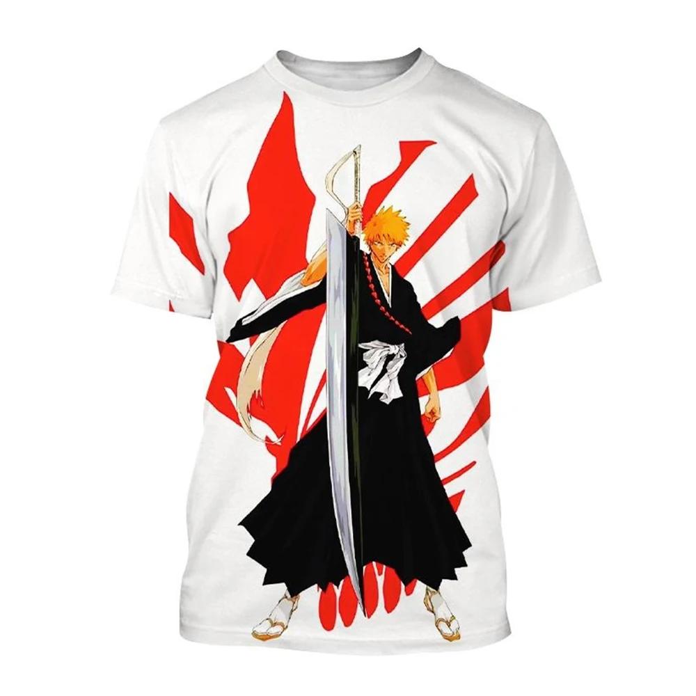 Hot sale Summer Kurosaki Ichigo 3D print T-shirt anime fashion o neck short-sleeved men's and women's casual